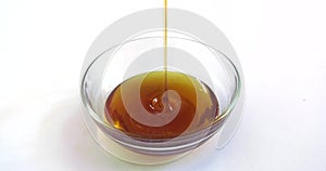 Honey bio fills the bowl in the kitchen