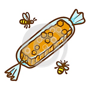 Honey bonbon icon, hand drawn style