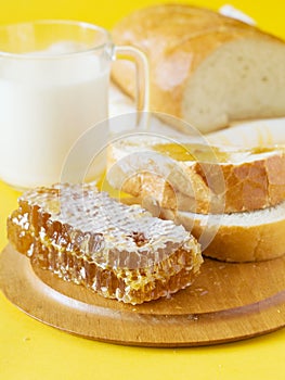 Honey, bread and milk