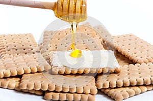 Honey and butter on classics crackers
