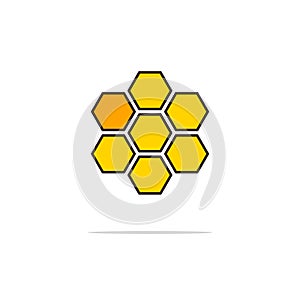 Honey color thin line icon.Vector illustration