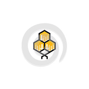 honey comb bees logo