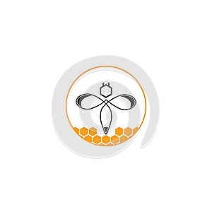 honey comb bees logo