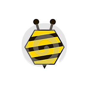 Honey comb bees logo. Vector illustration isolated on white