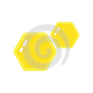 Honey comb bees symbol. Vector illustration isolated on white