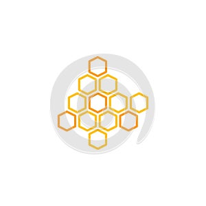Honey comb logo vector icon concept