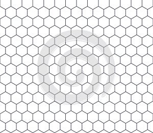 Honey comb mosaic texture. Outline hexagon shape seamless pattern grid. Modern abstract minimal geometric design. Vector