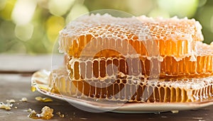 honey comb on plate