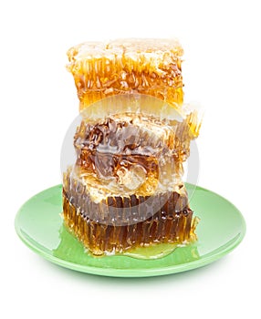 Honey comb on a plate
