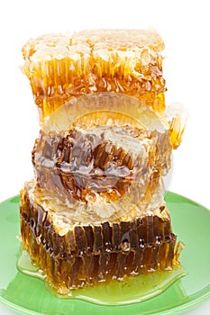Honey comb on a plate