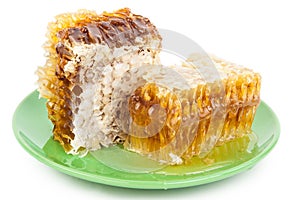 Honey comb on a plate