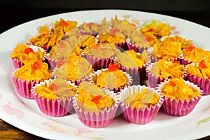 Honey cornflake cookies in the plate