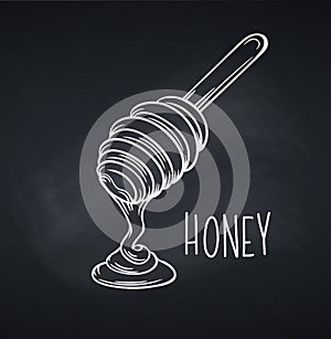 Honey dipper, chalkboard style