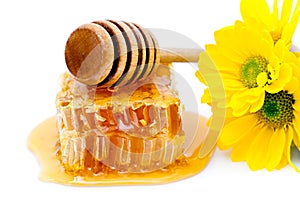 Honey dipper and honeycomb