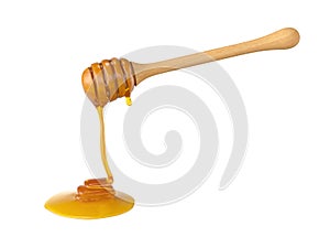 Honey and dipping on white background