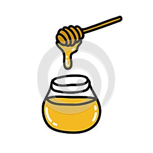 Honey doodle icon, vector illustration