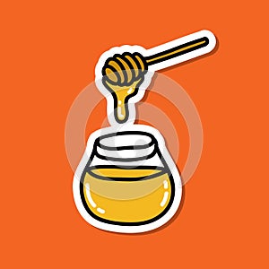 Honey doodle icon, vector illustration