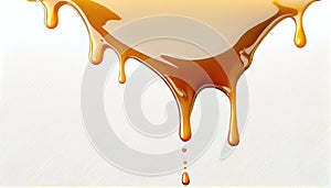 Honey drip oil isolate white background include clipping path 3d illustration melt isolated liquid food fluid dripped flow