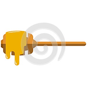 Honey dripper spoon icon dipper vector isolated on white