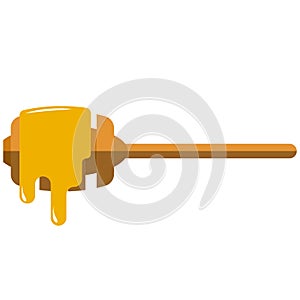 Honey dripper spoon icon dipper vector isolated on white photo