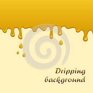 Honey dripping background. Vector illustration