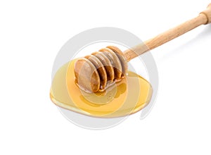 Honey dripping isolated on a white background