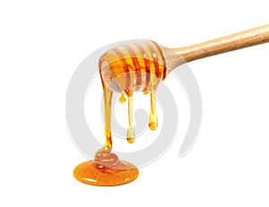 Honey and honey comb with wooden stick