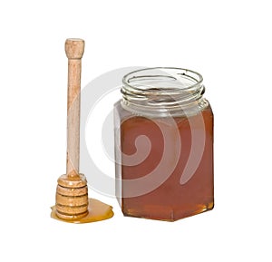 Honey and honey dipper (honey stick)