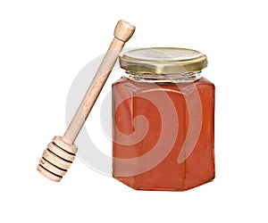 Honey and honey dipper (honey stick)