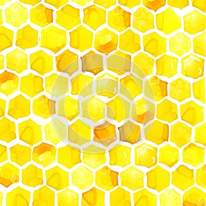 Honey, honeycomb, Watercolor