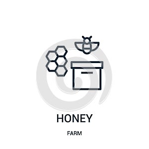honey icon vector from farm collection. Thin line honey outline icon vector illustration. Linear symbol for use on web and mobile