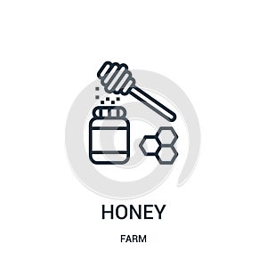 honey icon vector from farm collection. Thin line honey outline icon vector illustration. Linear symbol for use on web and mobile
