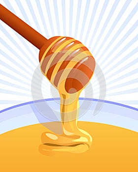 Honey illustration background