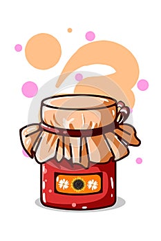 Honey jam with red color vector illustration