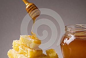 Honey jar with dipper