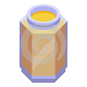 Honey jar glass icon isometric vector. Farmer work