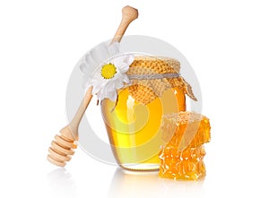 Honey jar with honey dipper