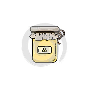 Honey jar web icon. Vector illustration in flat style isolated