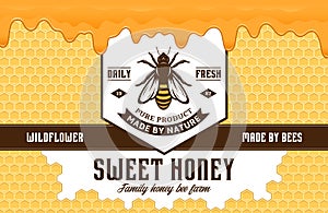 Honey label and packaging design template