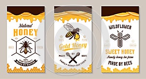 Honey labels and packaging design templates