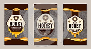 Honey labels and packaging design templates