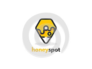 Honey logo icon design. The concept for the industry sales and production of honey, breeding and keeping bees.