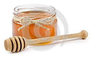 Honey pot on isolated white background