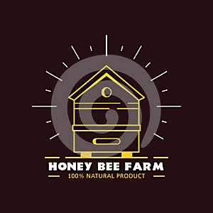 Honey production company outline badge or logo design