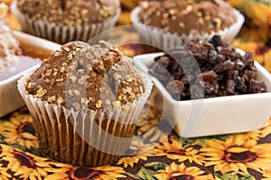 Honey raisin bran muffins