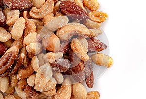 Honey Roasted Nuts Isolated on a White Background