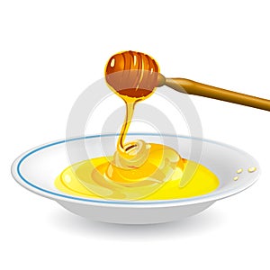 Honey on saucer