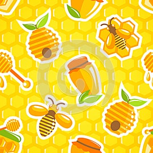 Honey seamless pattern