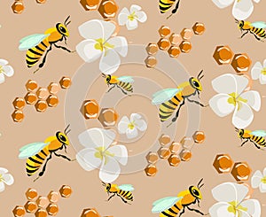 Honey seamless pattern / agruculture / beekeeping