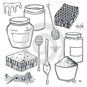 Honey set. Vector illustration